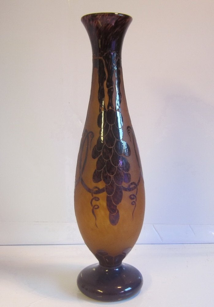 Antieke Le Verre Français vaas Ch. Schneider H46 cm ca 1920, Antiek en Kunst, Ophalen of Verzenden