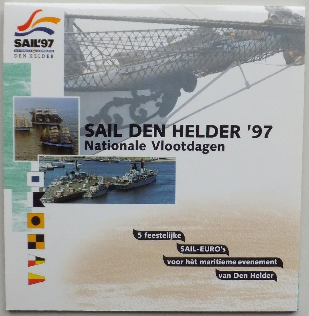 Speciale set penningen Sail Den Helder 97 2 Euro in blister, Ophalen of Verzenden, Overige materialen, Nederland
