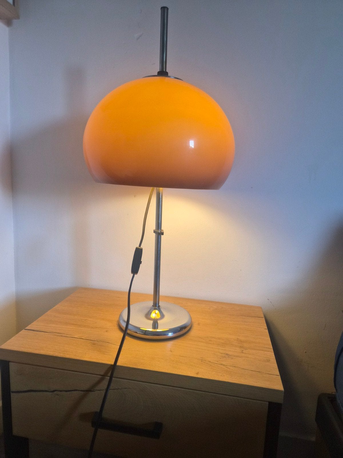 Vintage oranje tallfellamp, Dijkstra, Gebruikt, Vintage, Oranje, Sfeerlamp