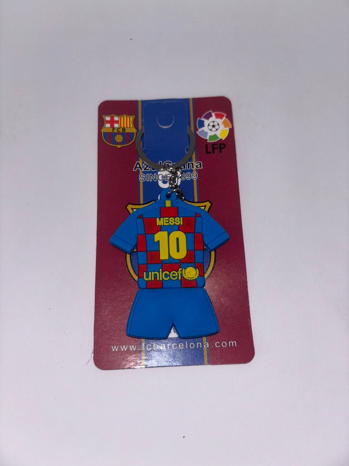 Messi sleutelhanger shirt - FC Barcelona, Ophalen of Verzenden, Nieuw, Buitenlandse clubs, Beeldje of Poppetje