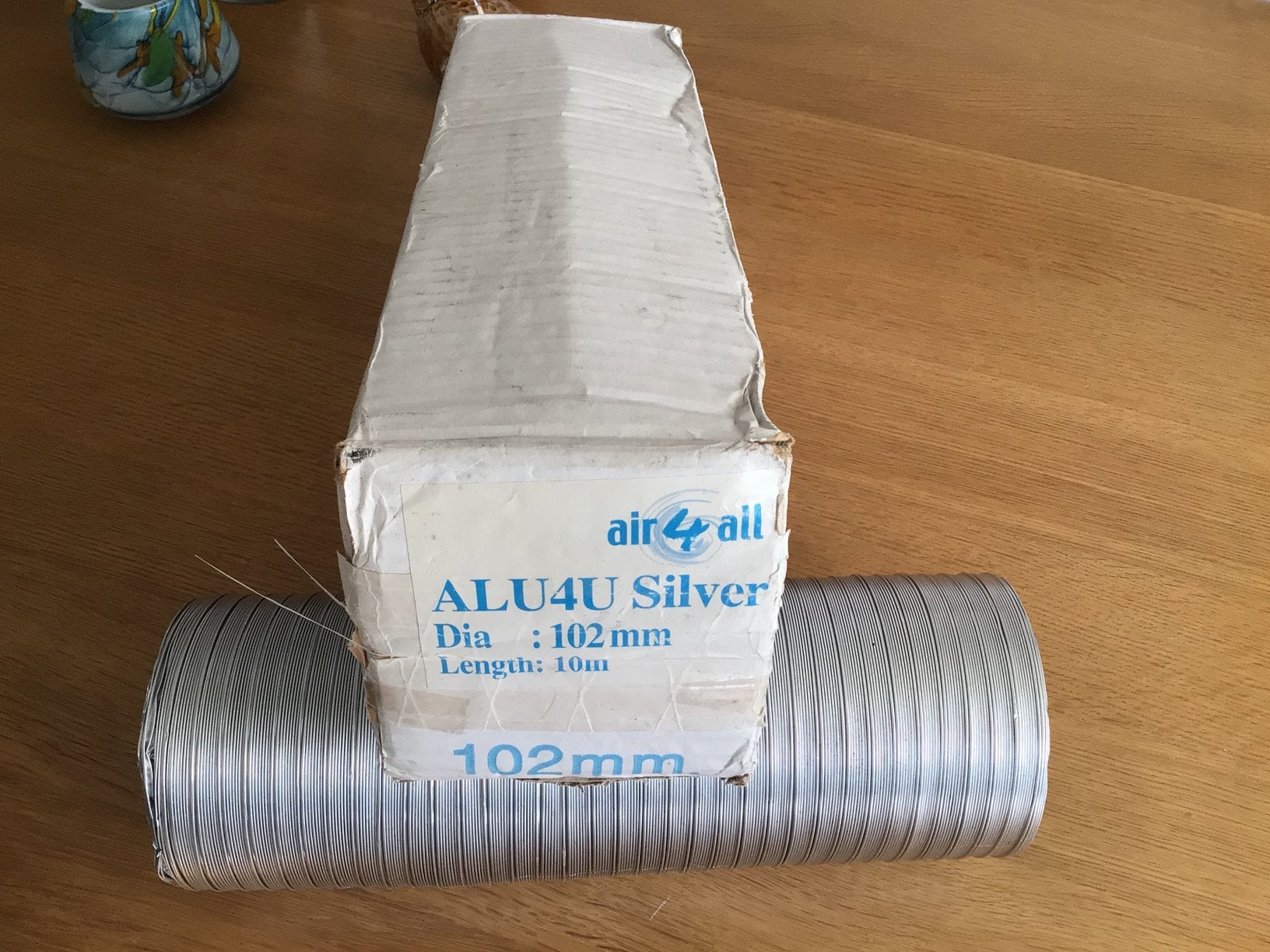Flexibele aluminium afvoerbuis €15,-, Ophalen, 6 meter of meer, Overige typen, 80 mm of meer