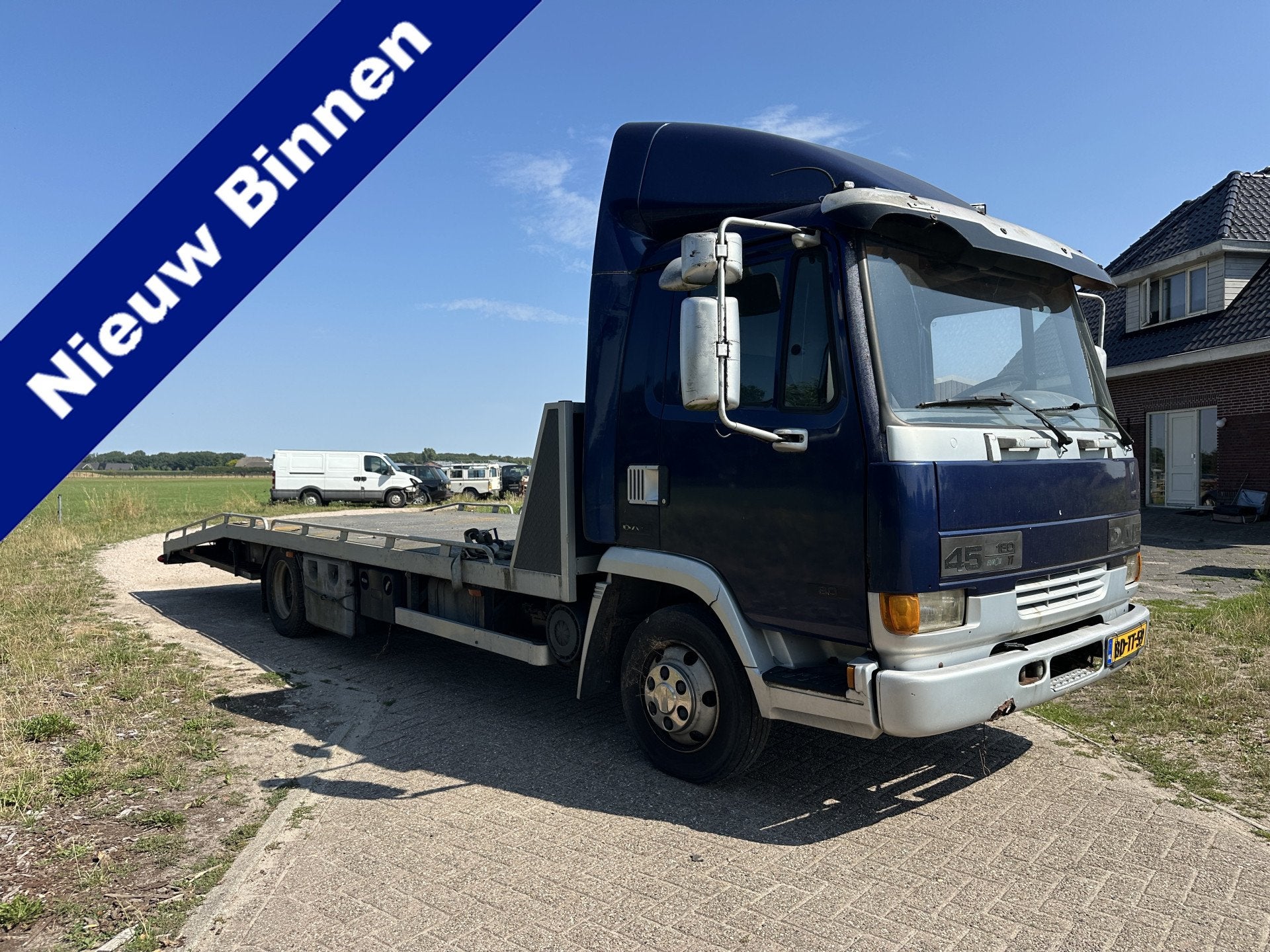 DAF 45 7.5T WITTEVEEN Autotransporter (bj 1996), Euro 2, DAF, Blauw, Te koop