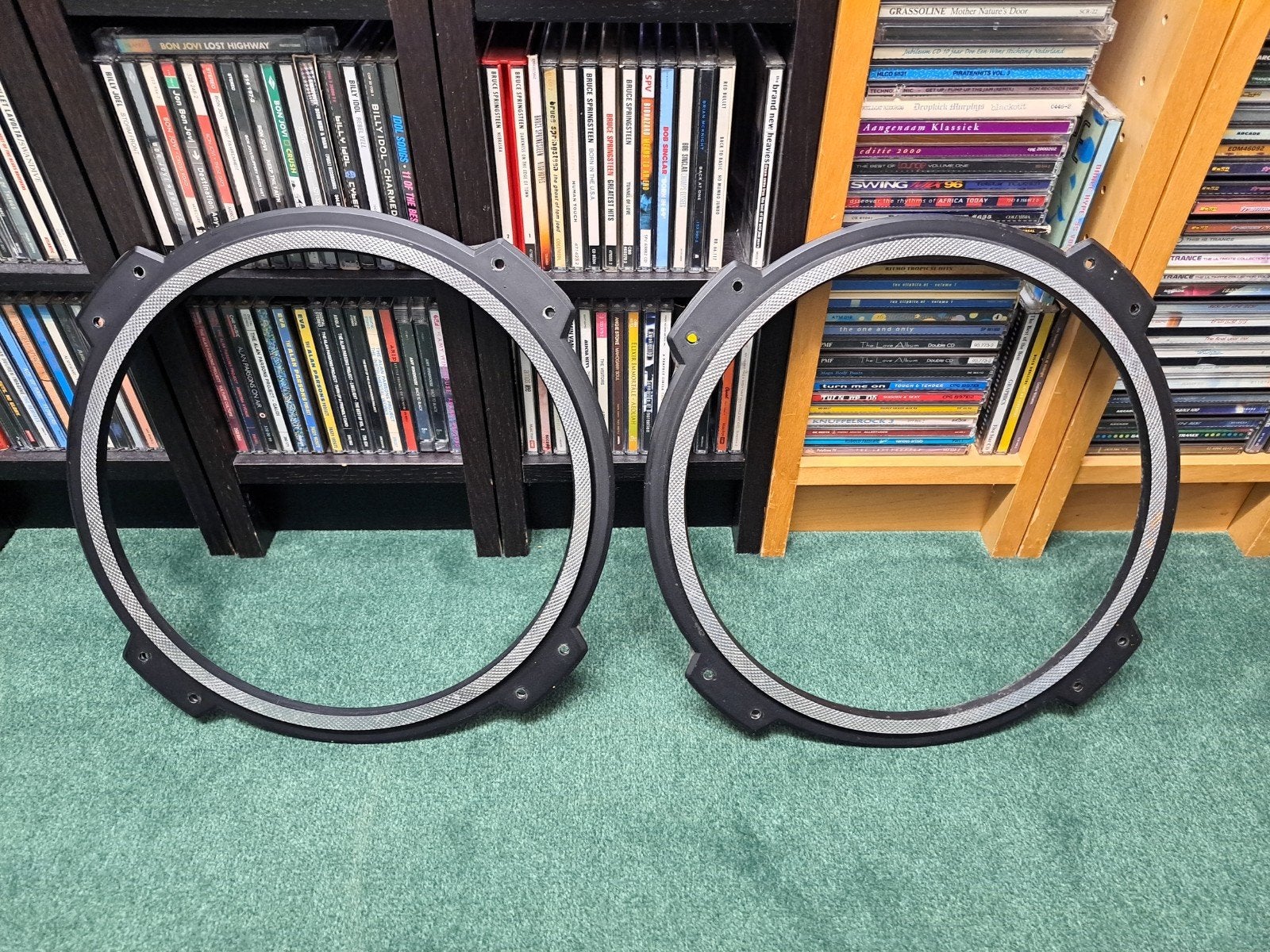 Setje sierranden metaal voor 12 inch 30cm woofer, Audio, Tv en Foto, Luidsprekers, Ophalen, Gebruikt, Front, Rear of Stereo speakers