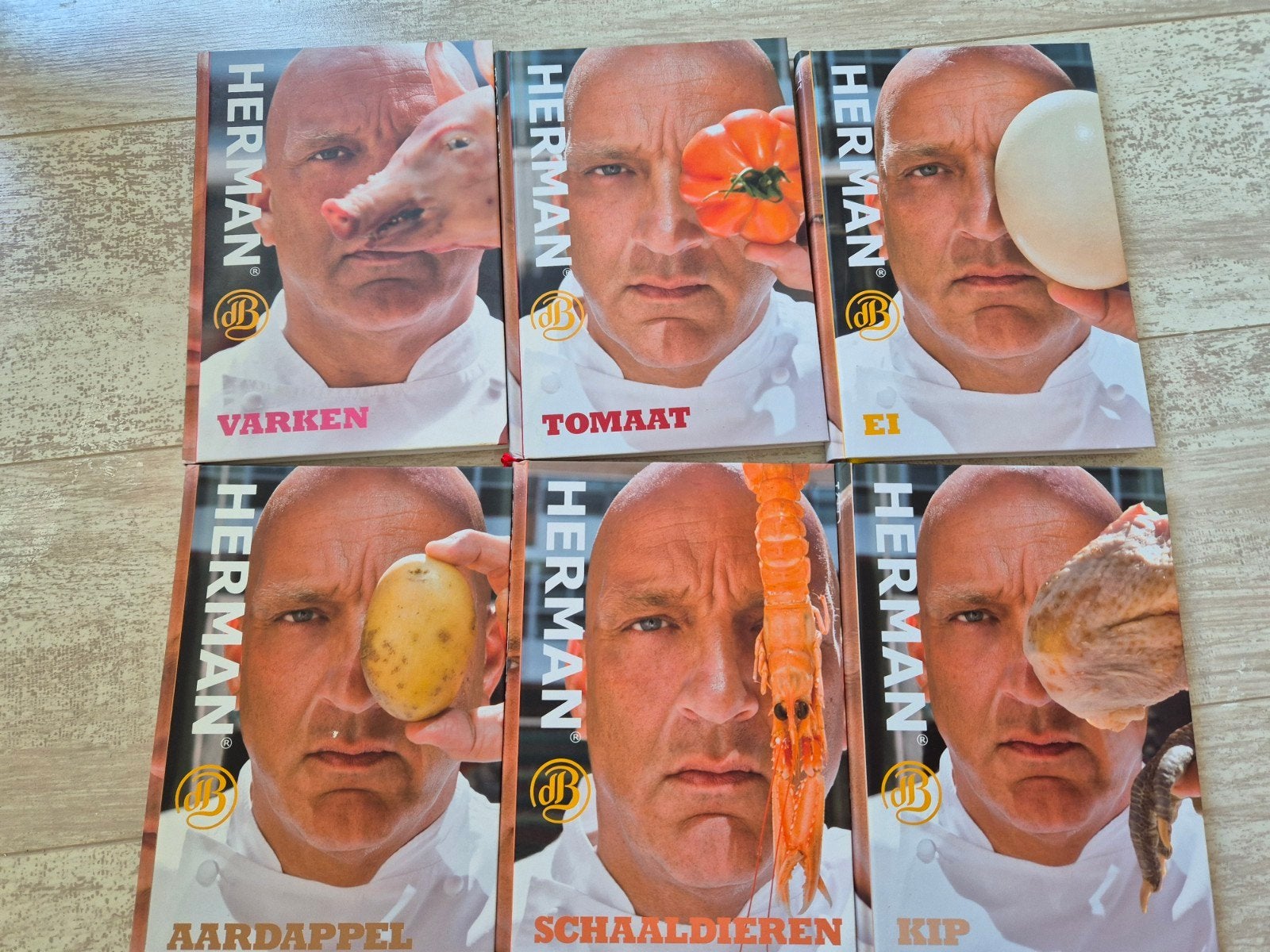6x kookboek van Herman den Blijker
Varken
Tomaat
Ei
Aardappe, Boeken, Ophalen, Zo goed als nieuw, Herman den Blijker