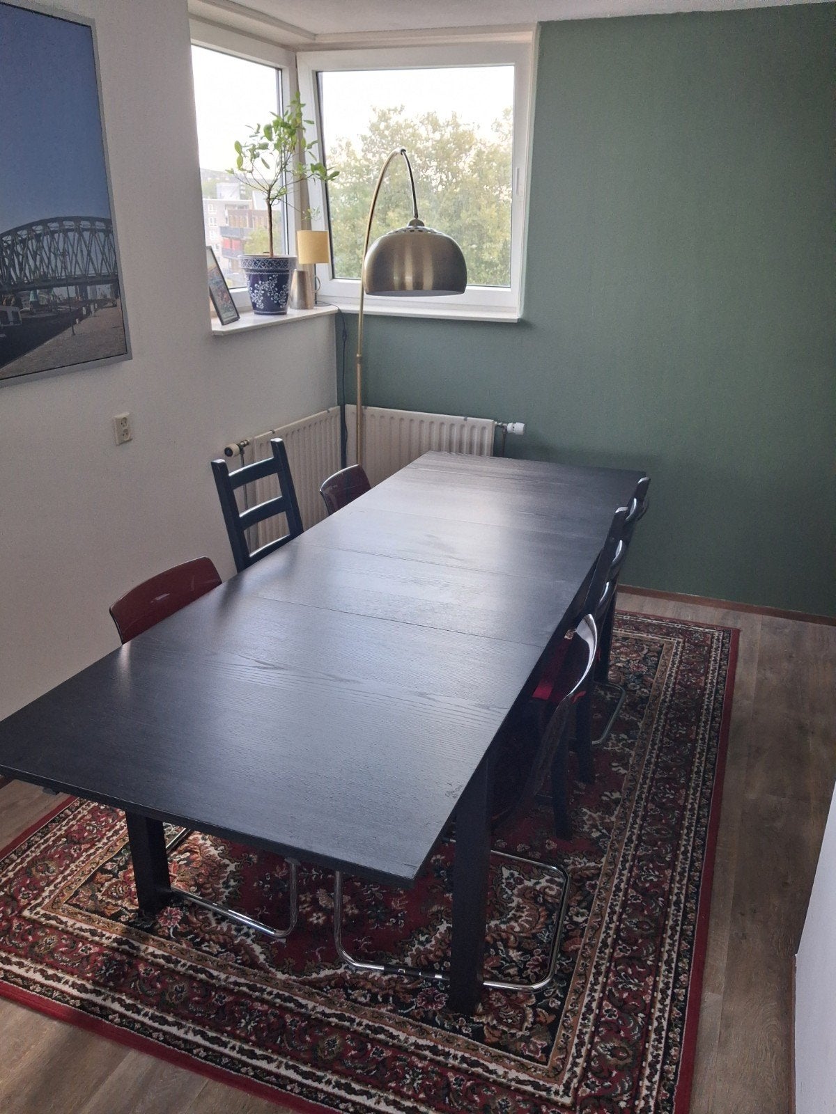 uitschuifbare eettafel 175–260 cm + stoelen, Ophalen, Gebruikt, 200 cm of meer, 50 tot 100 cm