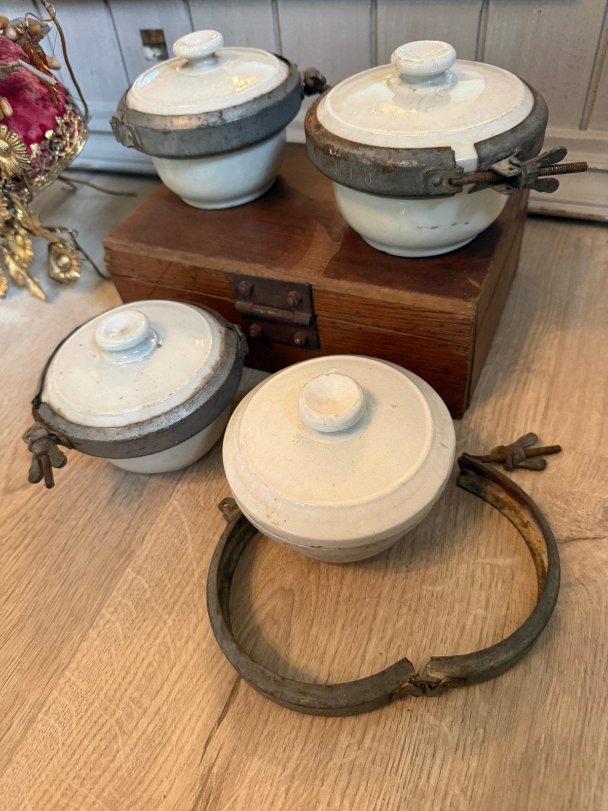 Frans antieke terrine aardewerk ovenschaaltje gres pot, Ophalen of Verzenden