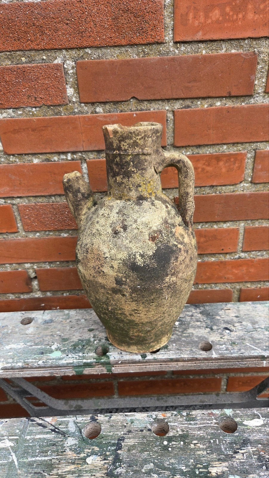 antieke aparte  kruik arde werk, Ophalen of Verzenden