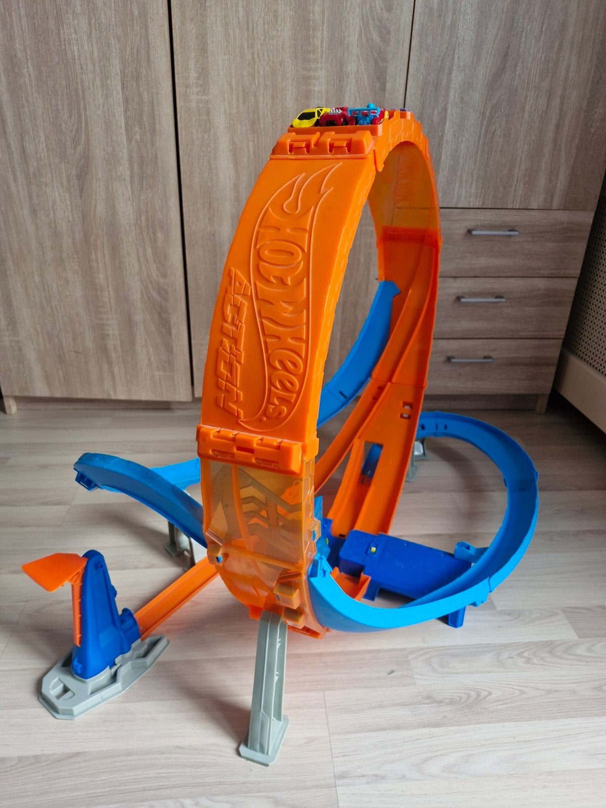 Hot Wheels Racebaan met Looping en Lanceerder, Ophalen of Verzenden, Hot Wheels, Met looping, Elektrisch