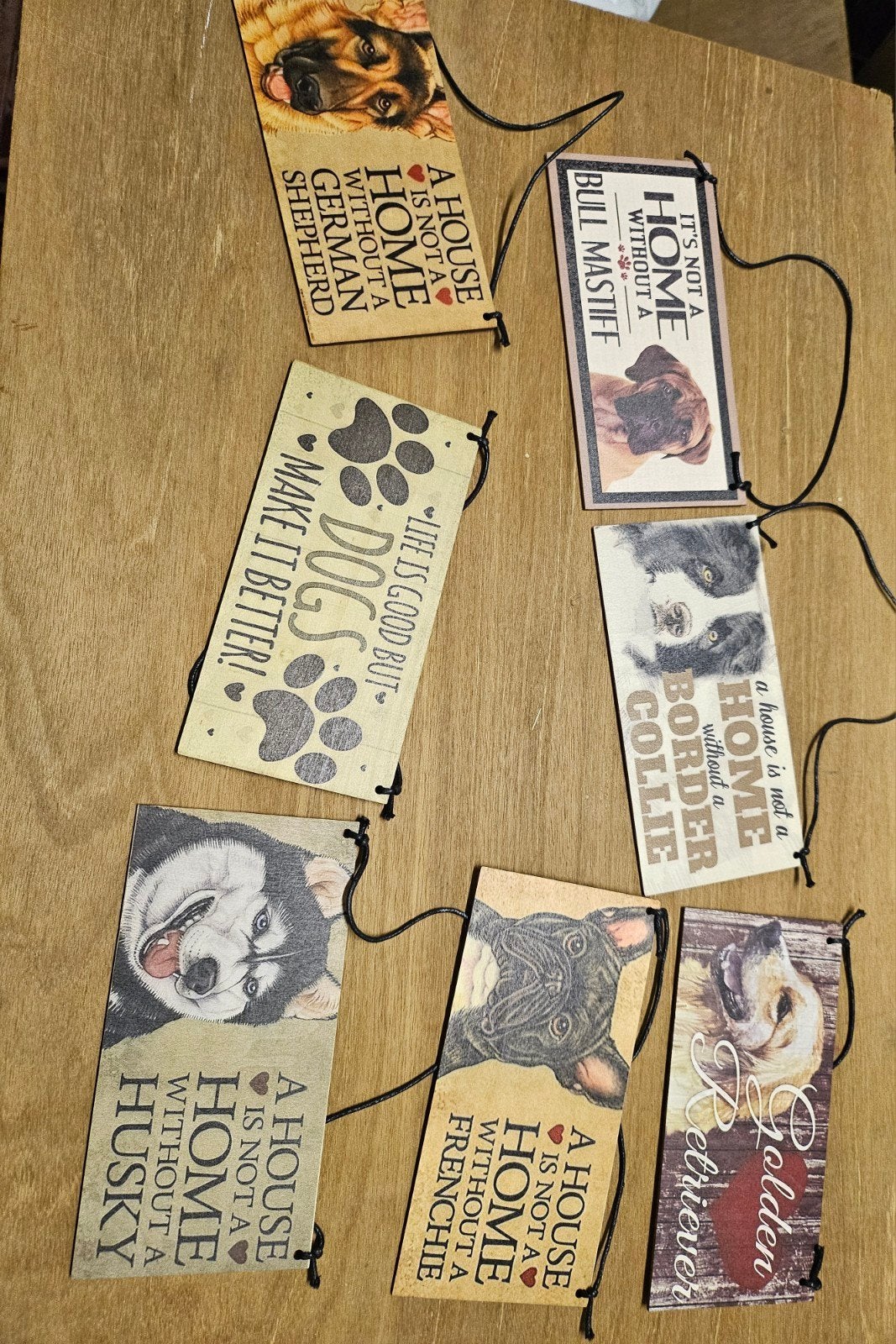 Nieuwe houten hondenbordjes - diverse rassen, Ophalen of Verzenden, Nieuw, Hout