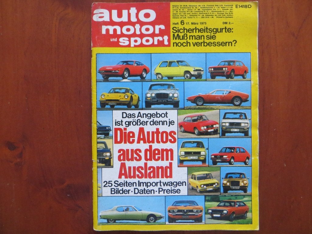 Auto Motor und Sport 6 1973 Importwagen 1973: Bilder, Daten, Ophalen of Verzenden, Zo goed als nieuw, Algemeen