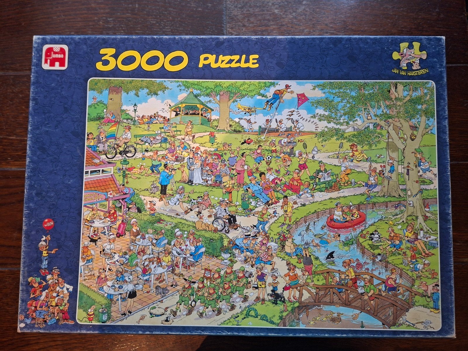 Jan van Haasteren "Het park" 3000 stukjes, Hobby en Vrije tijd, Ophalen of Verzenden, Meer dan 1500 stukjes, Gebruikt