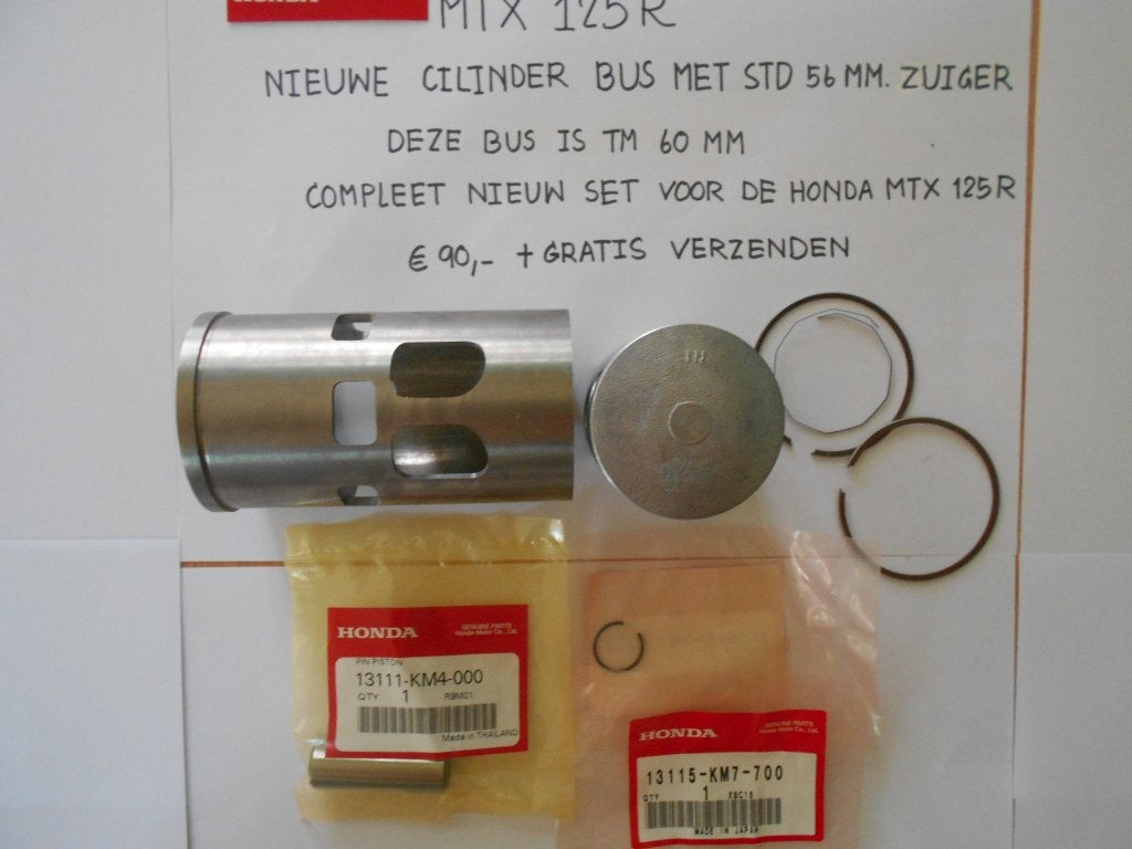Nieuwe Cilinder Bus + STD zuiger voor de Honda MTX125R/JD05, Verzenden
