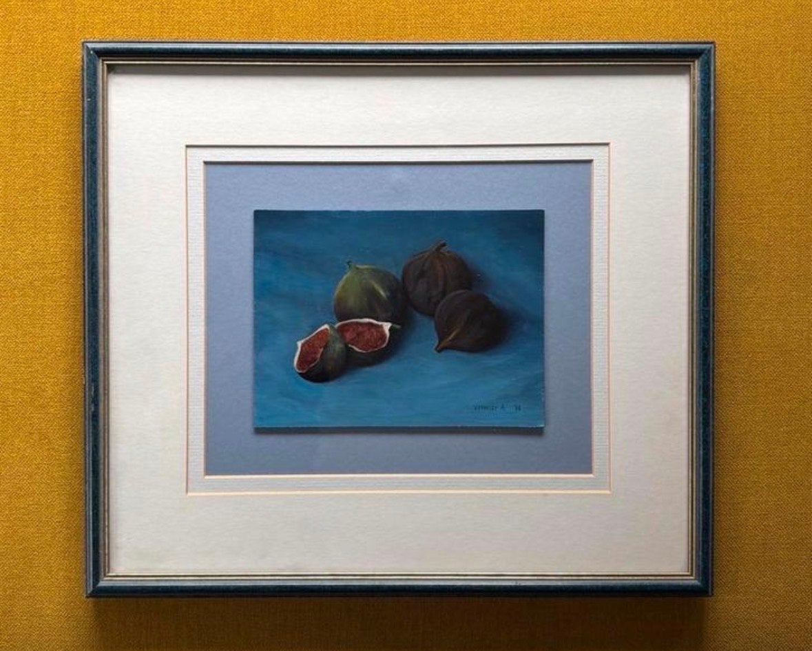 André Verhelst (1947) – Stilleven met vijgen – 1995, Antiek en Kunst, Kunst | Schilderijen | Klassiek, Doek, Realistisch, Stilleven