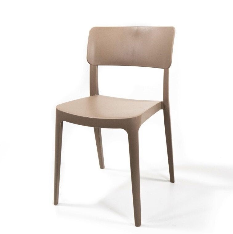 050 stapelbare Kantinestoel, Zwart of Beige 4-poots stoel, Kunststof, Zwart, Design, Nieuw