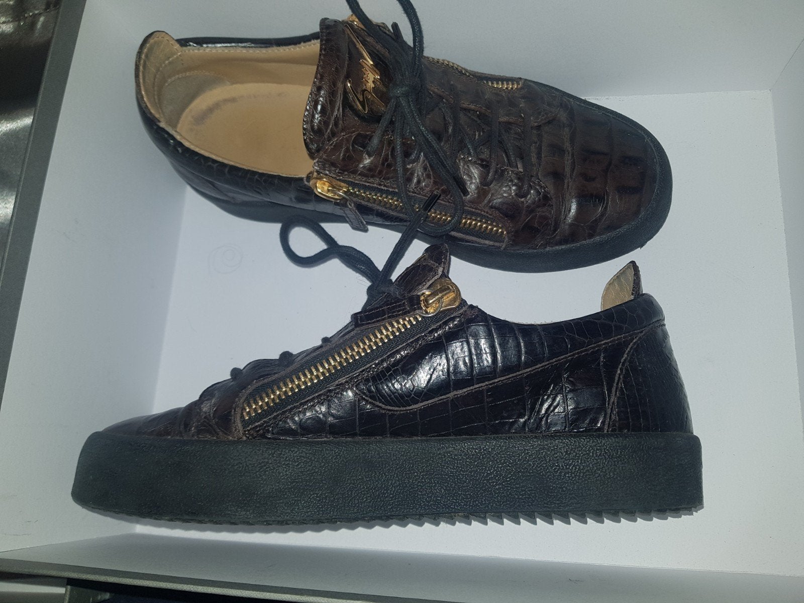 Giuseppe Zanotti heren schoenen maat 41. Crocodile leather, Kleding | Heren, Schoenen, Bruin, Ophalen of Verzenden, Zo goed als nieuw