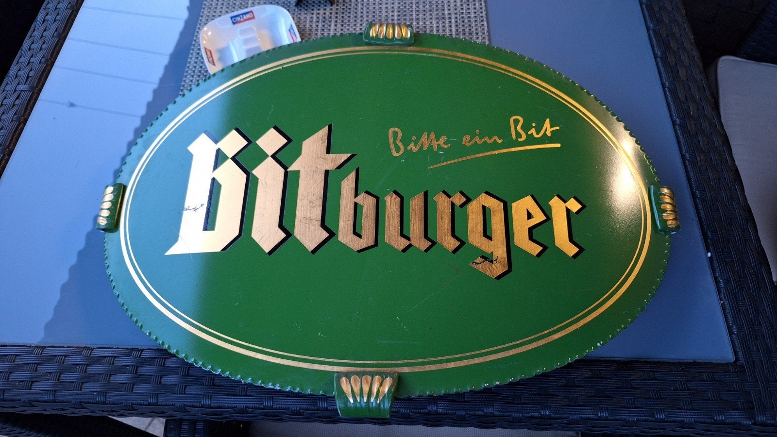 groot bord bier reclame Bit burger bitte ein  BIT, Verzamelen, Ophalen of Verzenden, Reclamebord, Plaat of Schild, Overige merken