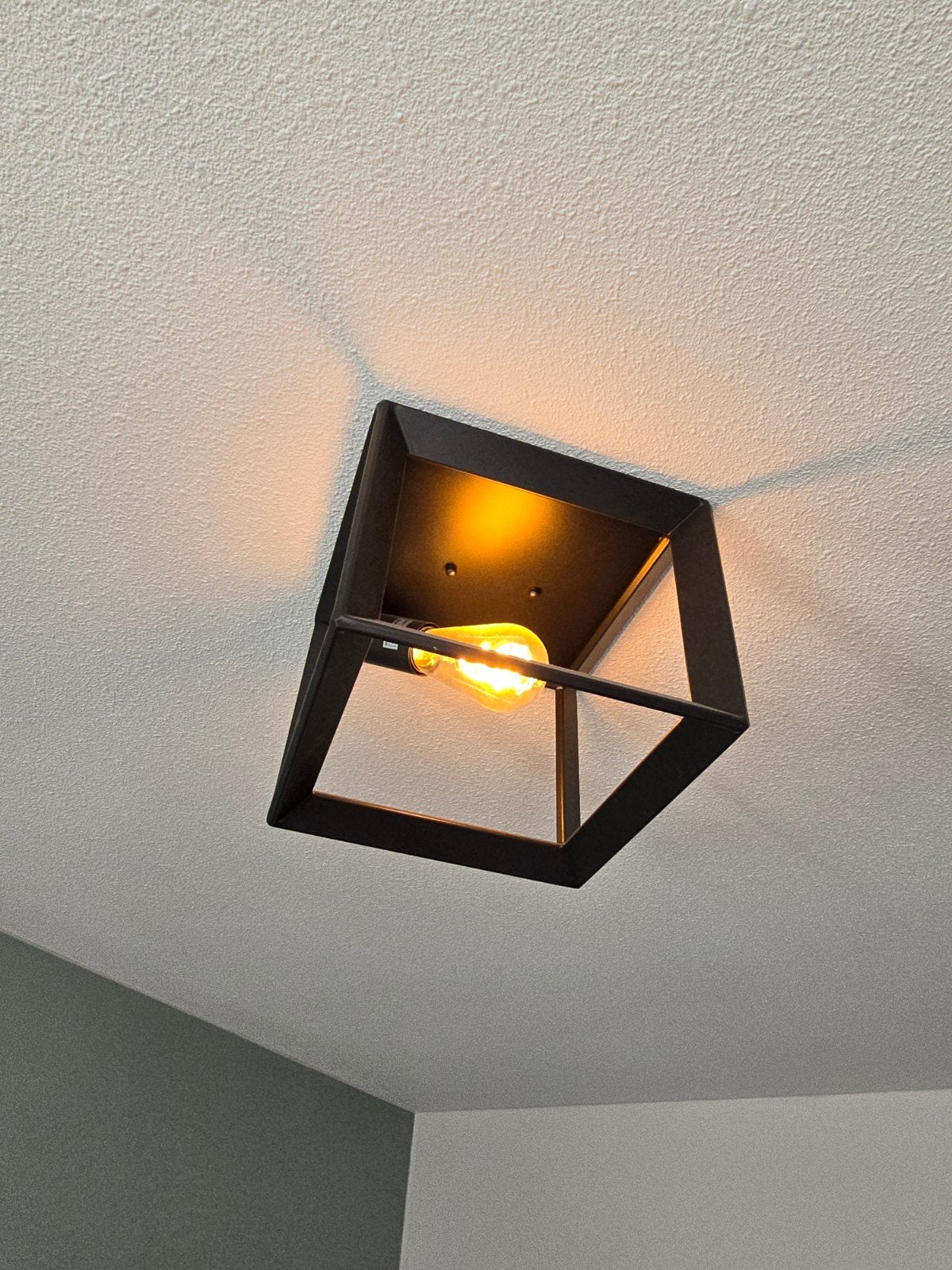 Lucide Thor Plafondlamp - Zwart, Industrieel Design, Ophalen, Zwart, E27 (groot), Zo goed als nieuw