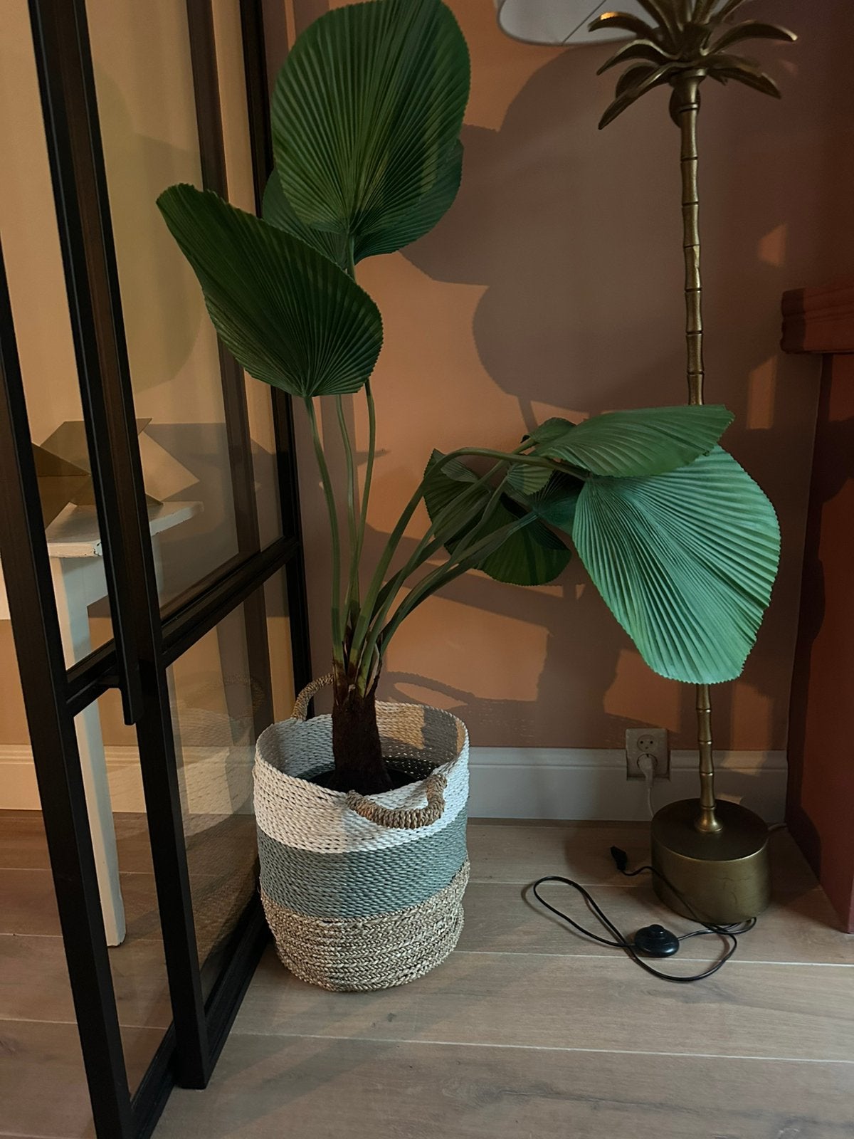 Kunst plant in leuke plantenpot groen, Huis en Inrichting, Ophalen, Halfschaduw, Minder dan 100 cm