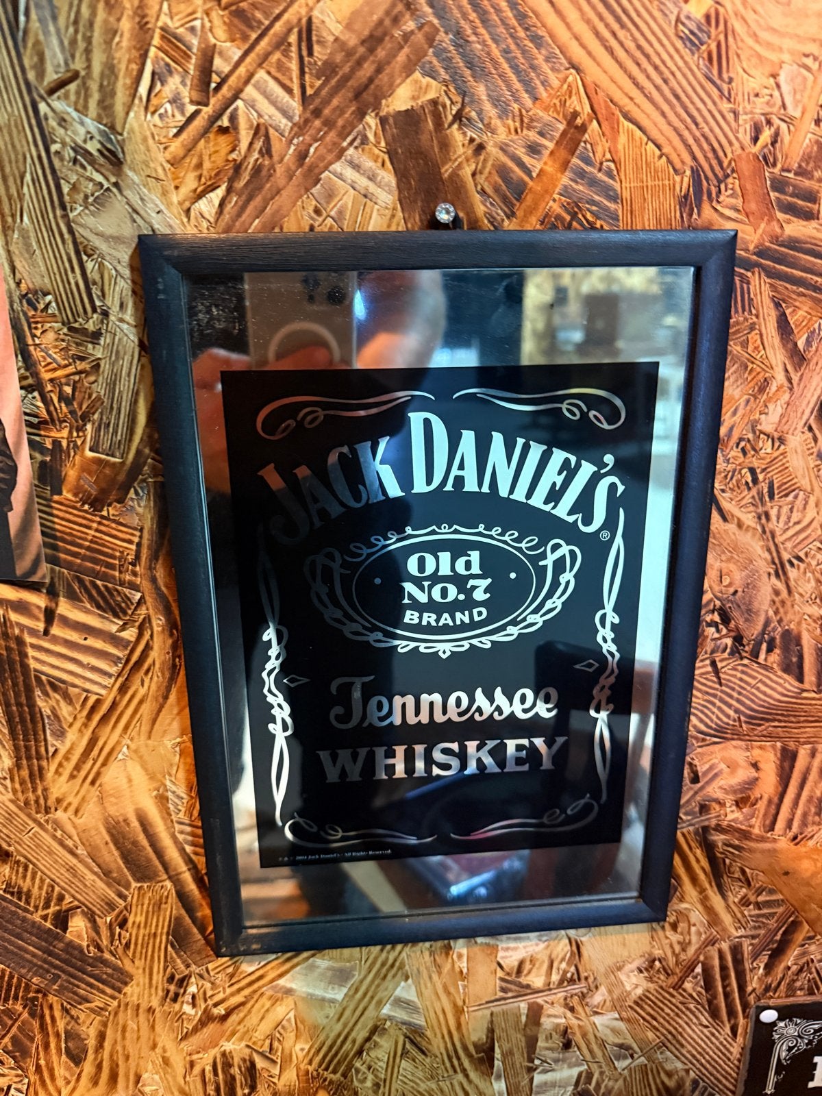 Jack Daniel's spiegel - Decoratie voor de bar/mancave, Vintage, Ophalen of Verzenden, Glas, Gebruikt