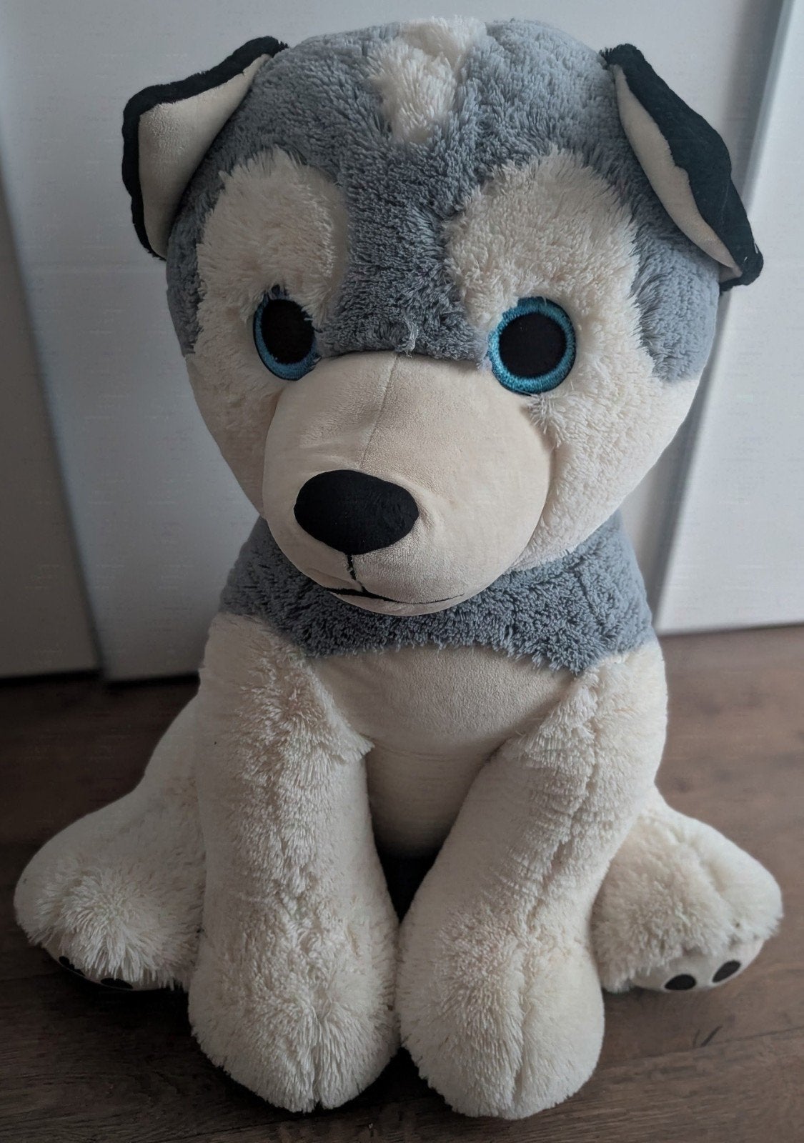 Grote Husky Knuffel - 75 cm - Goede Staat, Ophalen, Grijs, Hond, Zo goed als nieuw