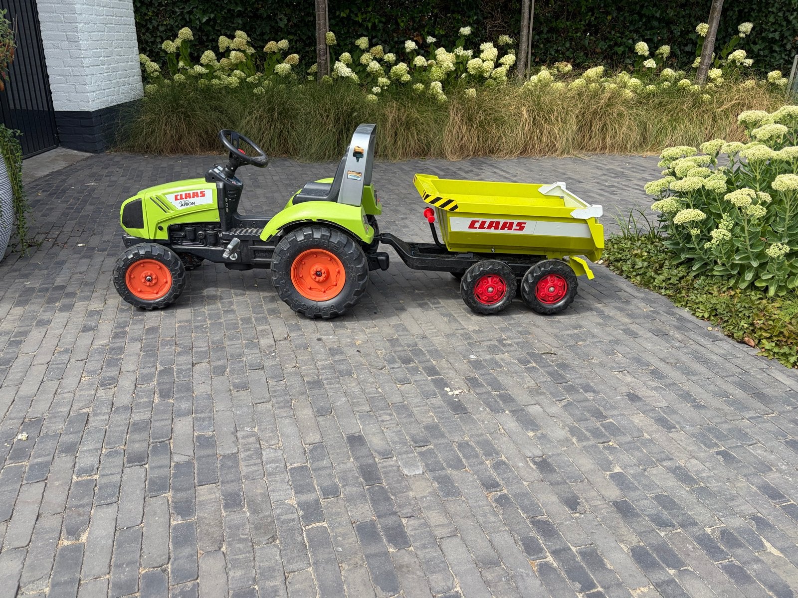 Kindertraptractor Claas met kiepaanhanger - Zeer goede staat, Kinderen en Baby's, Speelgoed | Speelgoedvoertuigen, Ophalen, Zo goed als nieuw
