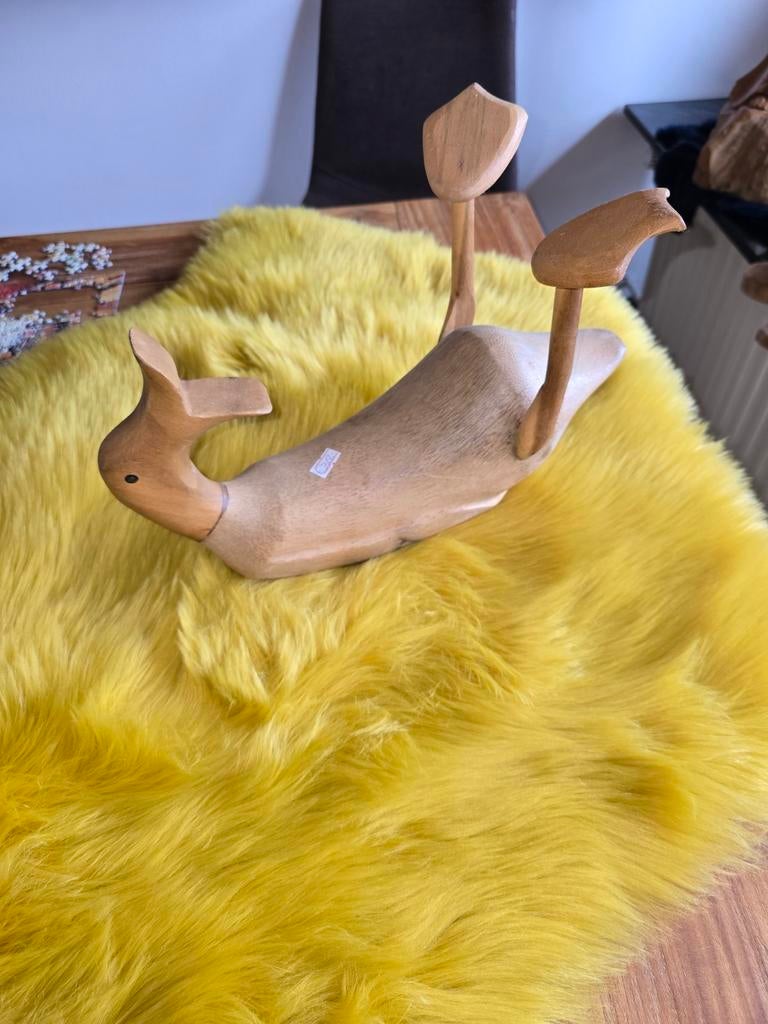 Nieuwe Teak Houten Decoratie Eend Wijnfles Houder, Ophalen of Verzenden, Nieuw