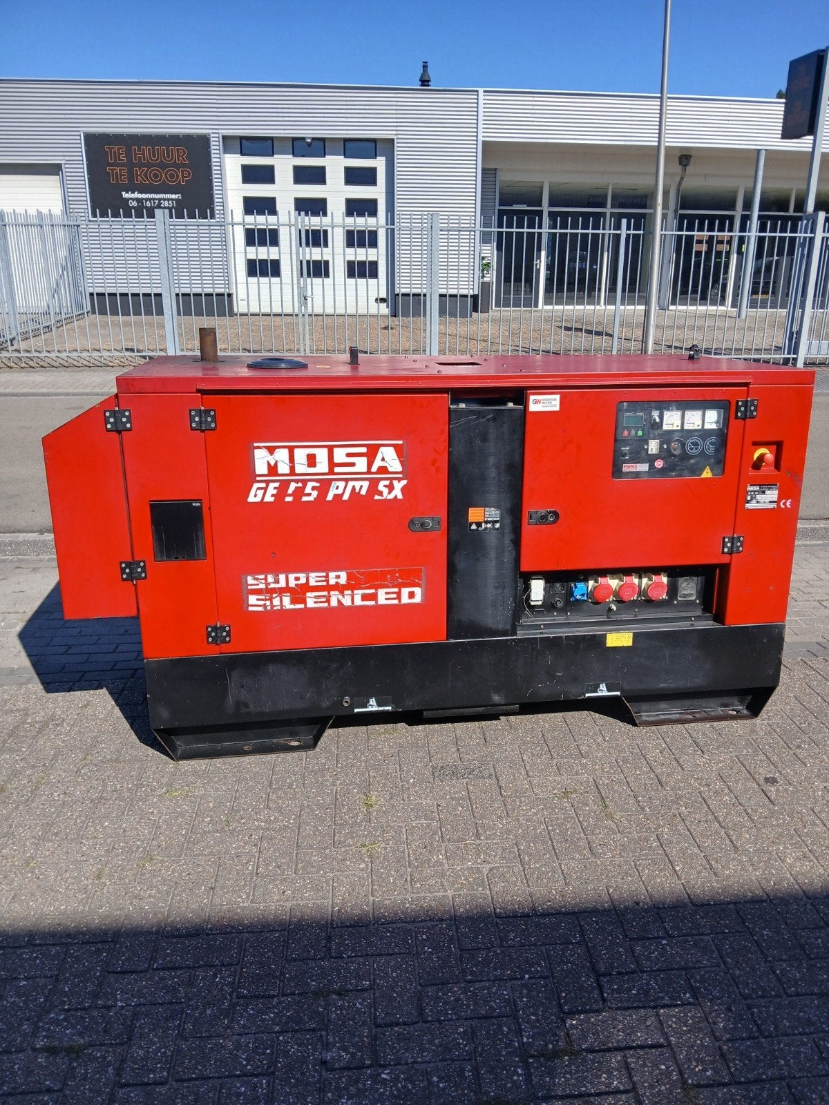 Mosa 50Kva generator 1239 uur!! met Perkins 3 cilinder, Ophalen, Benzine, Geluidgedempt, Zo goed als nieuw