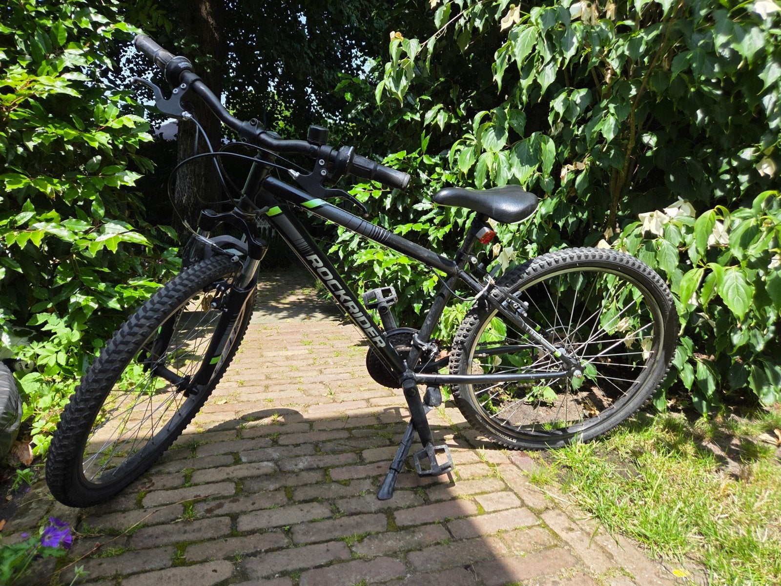 Rockrider mountainbike, 24 inch, zwart/groen, Ophalen of Verzenden
