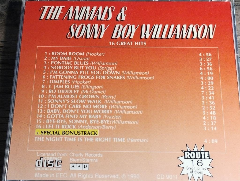 The Animals & Sonny Boy Williamson ‎– 16 Great Hits, Ophalen of Verzenden, Zo goed als nieuw, Jazz