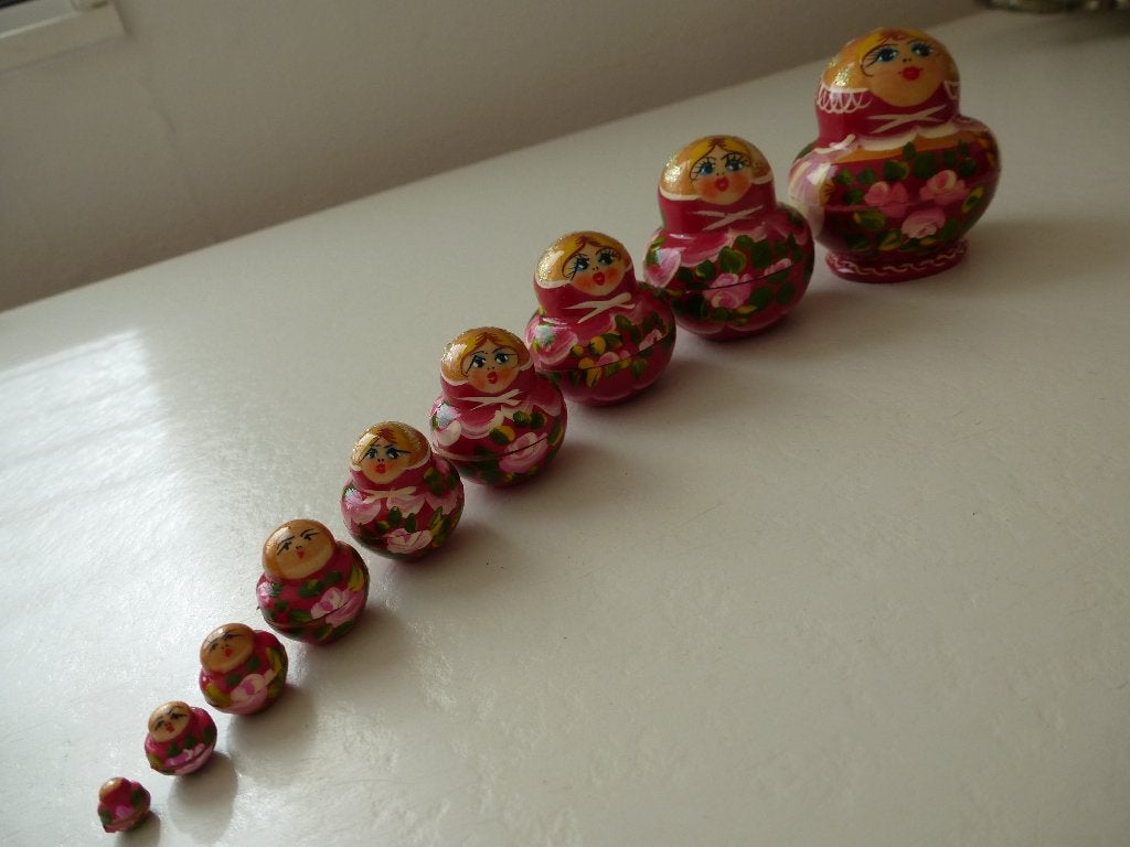 Matroesjka - Nesting Dolls - 4 sets, Verzenden, Zo goed als nieuw