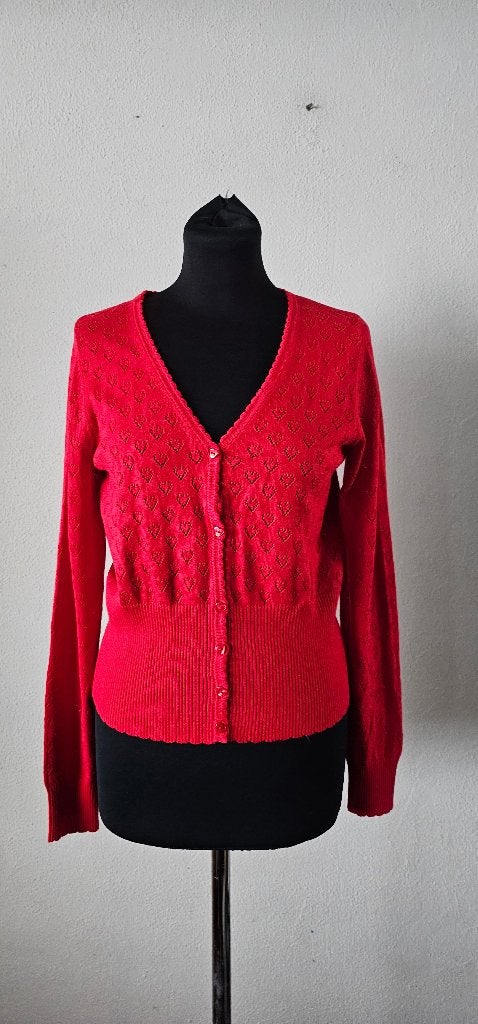 Rood King Louie vestje maat M met hartjespatroon (16125), Kleding | Dames, Maat 38/40 (M), Ophalen of Verzenden, King Louie, Gedragen
