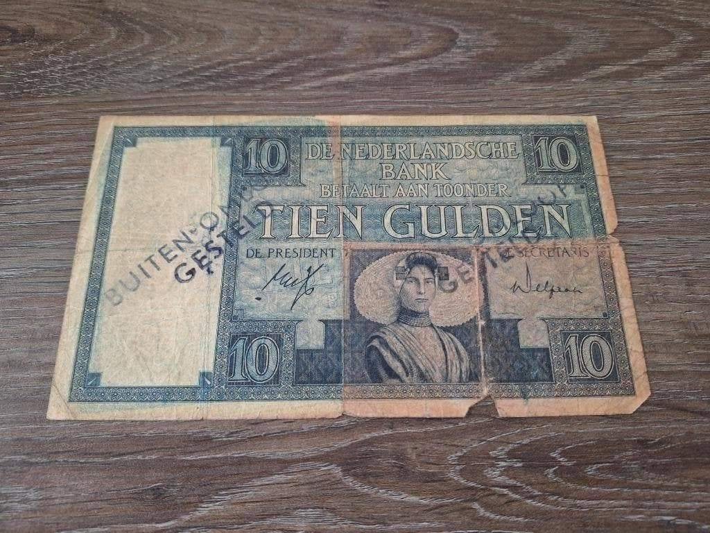 Lastige variant biljet 10 gulden Zeeuws Meisje, buit. omloop, Ophalen of Verzenden, 10 gulden