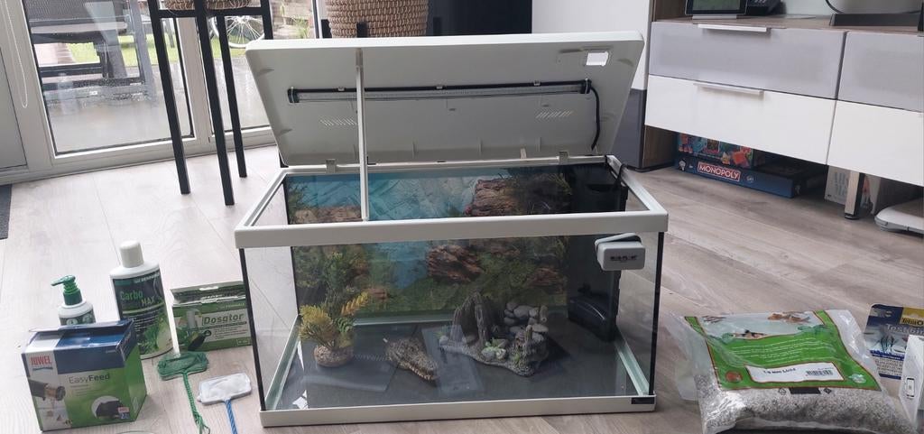 Aquatlantis aquarium 54 liter, wit, inclusief toebehoren, Ophalen, Leeg aquarium
