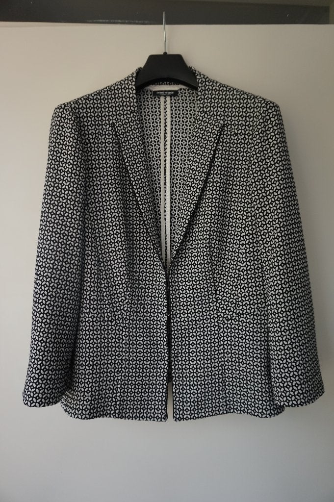 Gerry Weber zwart wit jasje colbert blazer stretch maat 40, Maat 38/40 (M), Zwart, Ophalen of Verzenden, Zo goed als nieuw