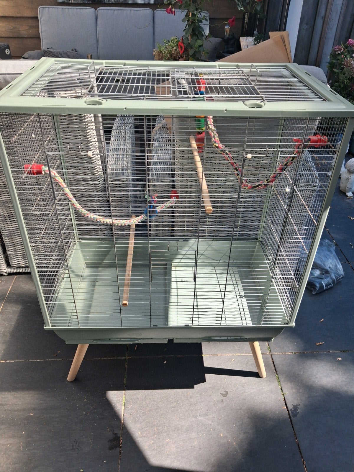 vogelkooi, Dieren en Toebehoren, Vogels | Hokken en Kooien, Ophalen, Gebruikt, Metaal, Vogelkooi
