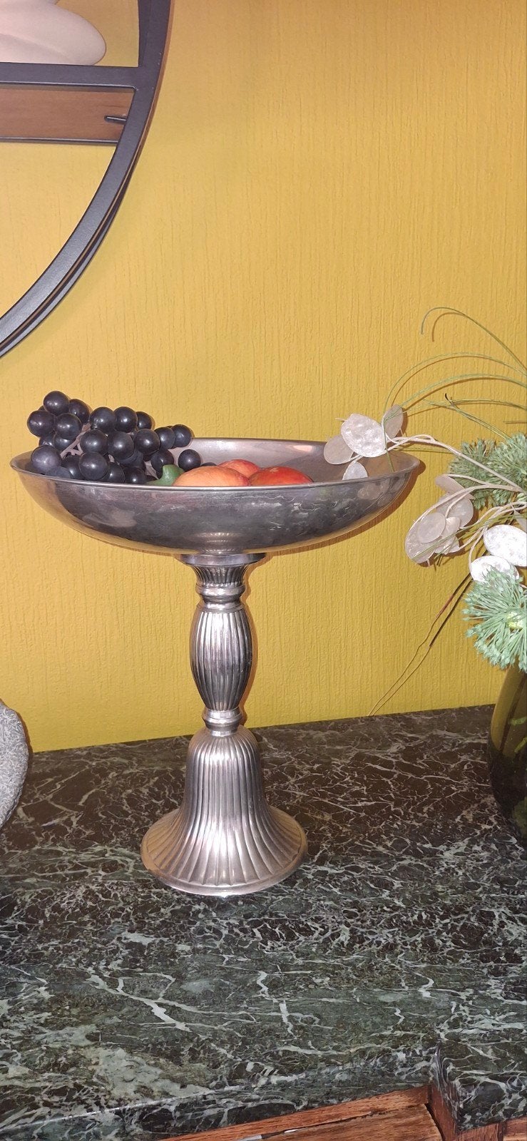 Elegante zilverkleurige etagère fruitmand antiek?groot kerst, Ophalen of Verzenden, Gebruikt, Etagère, Metaal