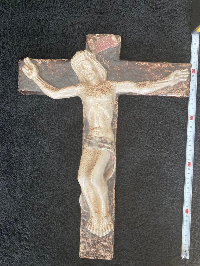 Terraco draak Beesel kruisbeeld 47 cm, Ophalen