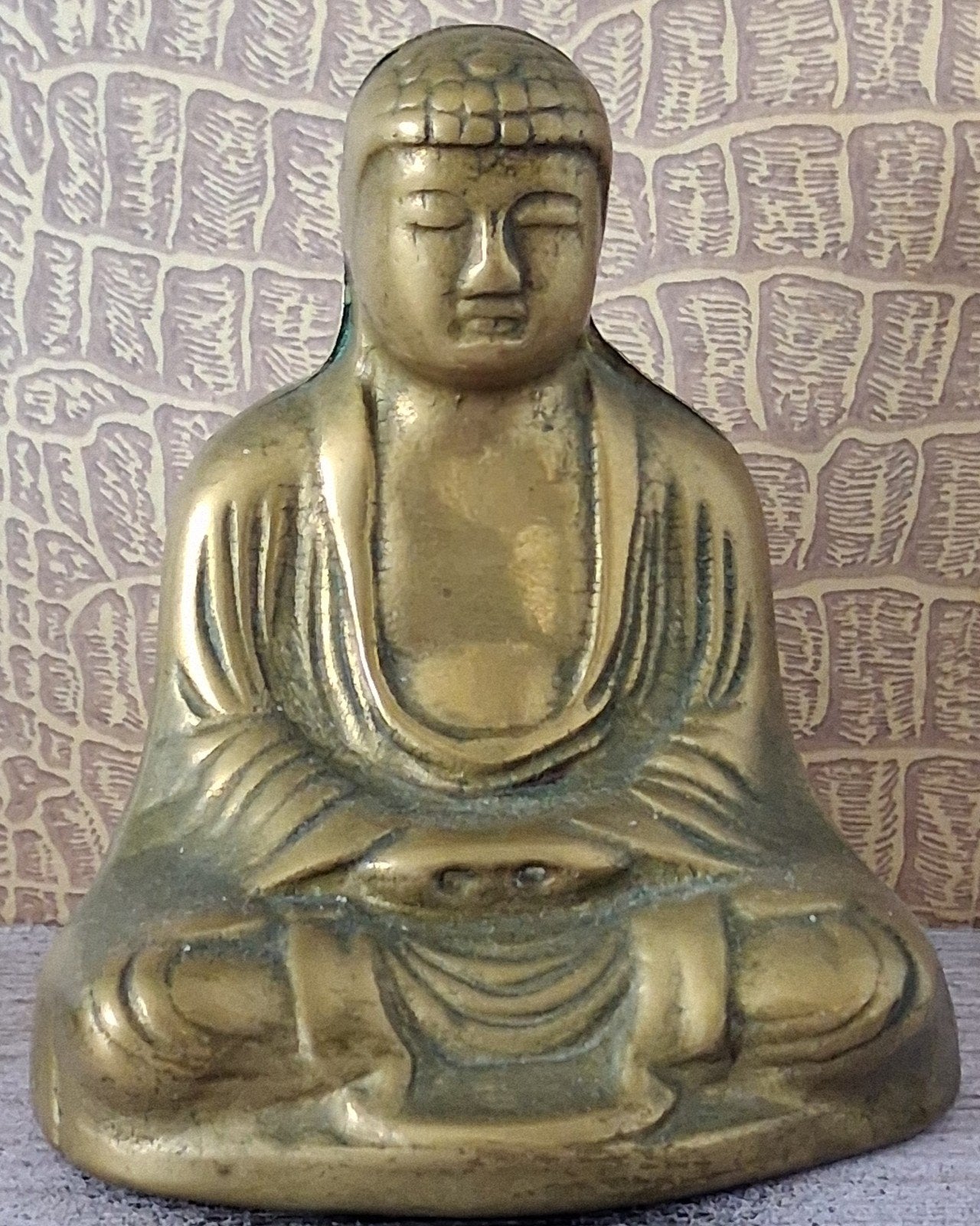BOEDDHA.  Brons/messing.  9 cm., Ophalen, Zo goed als nieuw