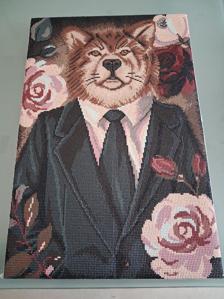 canvas schilderij diamond painting wolf, Antiek en Kunst, Ophalen