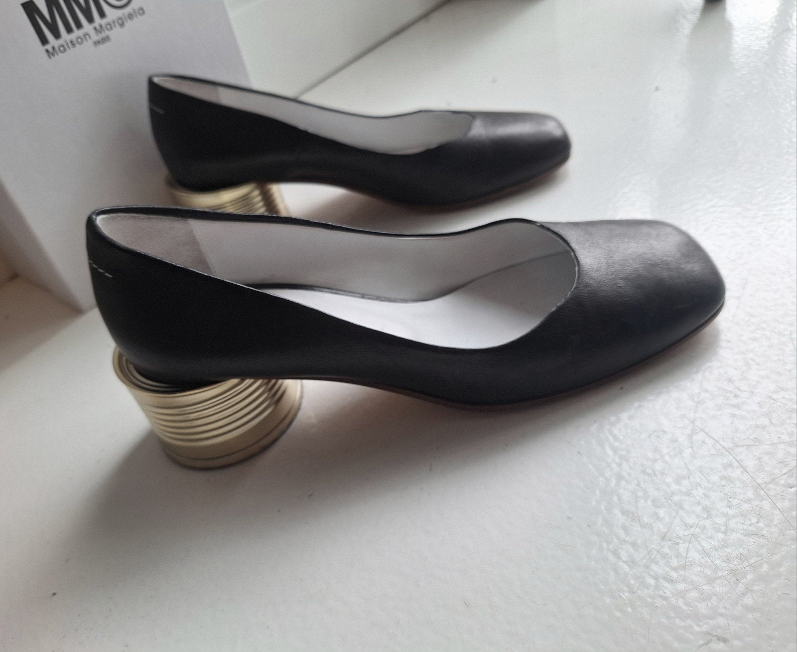 MM6 Maison Margiela pumps zwart leer lage blikjeshak, Pumps, MM6 Maison Margiela, Zwart, Ophalen of Verzenden