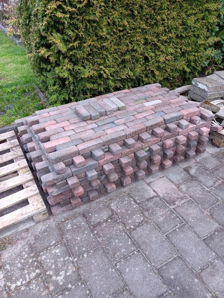 Rode klinkers, bijna 900 stuks, Tuin en Terras, Tegels en Klinkers, Ophalen, Gebruikt, Klinkers, 5 tot 10 m²