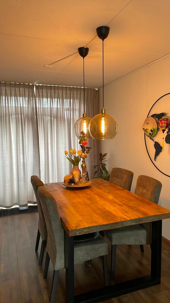 2 stuks IKEA lampen - Glazen bol met spiraal gloeilamp, Ophalen, Gebruikt, Glas, 75 cm of meer