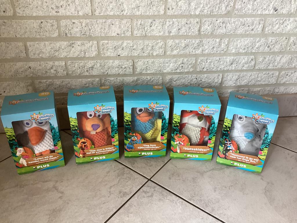 Handpoppen van de fabeltjeskrant NIEUW + poppenkast, Verzamelen, Supermarktacties, Plus, Ophalen of Verzenden