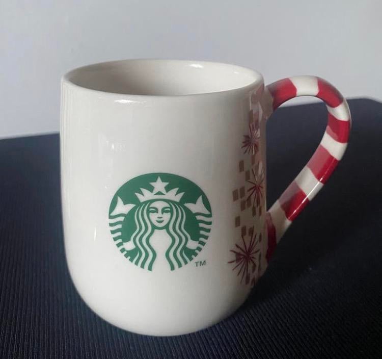 Mok van Starbucks (kersteditie uit 2014). Hoogte 10 cm:, Ophalen of Verzenden, Overige stijlen, Kop(pen) en/of Schotel(s), Glas