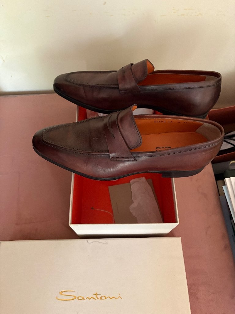 Santoni loafers cognac mt 46, Kleding | Heren, Schoenen, Ophalen of Verzenden, Zo goed als nieuw, Bruin, Loafers