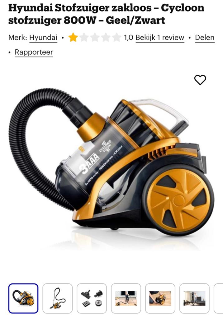 Nieuw stofzuiger, Ophalen of Verzenden, Nieuw, Minder dan 1200 watt