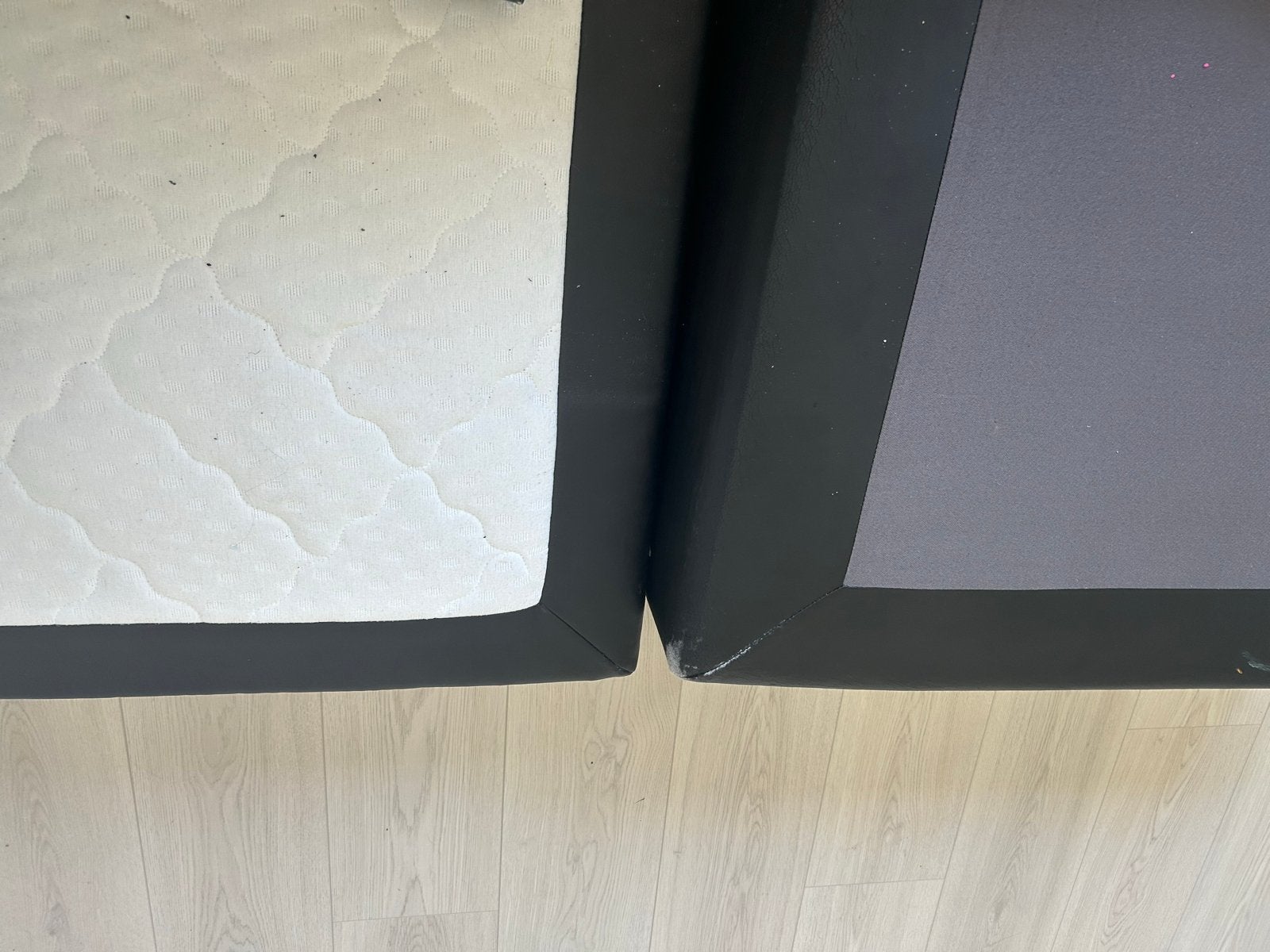 Boxspring bed met topper, Gebruikt, 90 cm, Eenpersoons, Zwart
