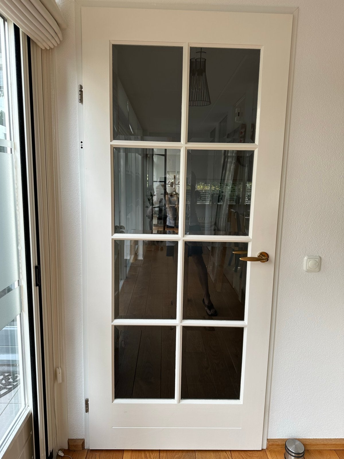2 opdek binnendeuren met facet glaspanelen, slot en beslag, Doe-het-zelf en Verbouw, Gebruikt, 80 tot 100 cm, Binnendeur, Ophalen of Verzenden
