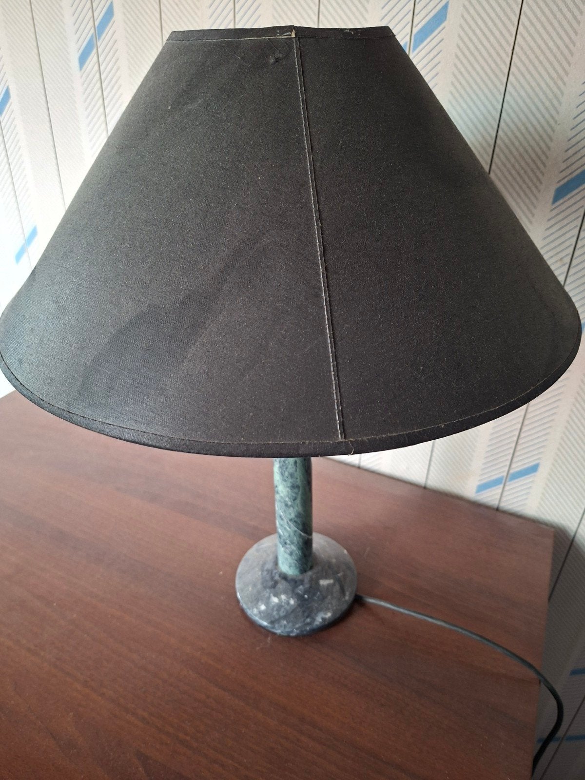 Tafellamp met grote fitting, 48 cm hoog, 40 cm breed, Huis en Inrichting, Ophalen, Gebruikt, E27 (groot), Zwart