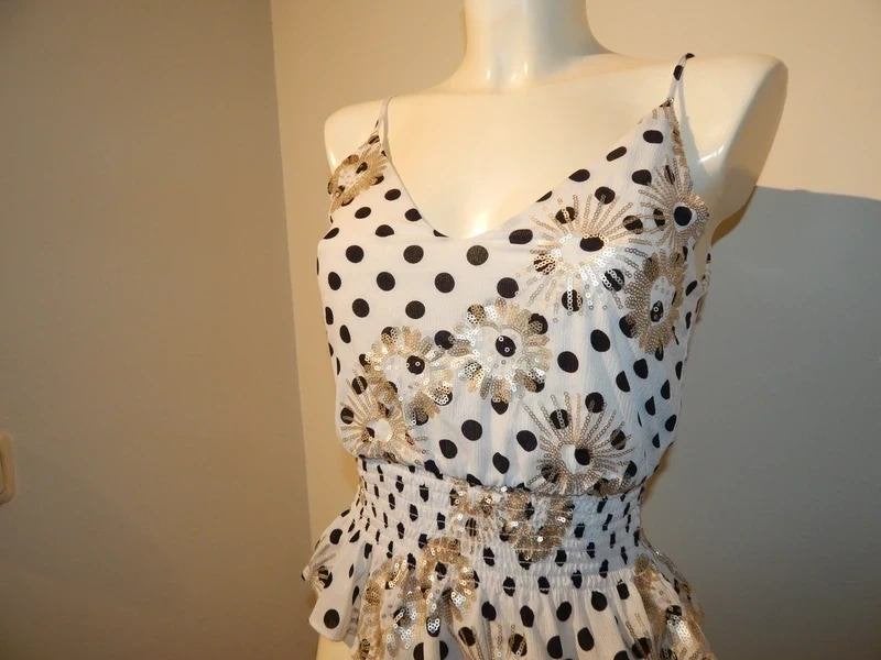 Maje top stippen gouden lovertjes deels hartjes vorm 1/S, Kleding | Dames, Tops, Verzenden, Wit, Maje, Zo goed als nieuw